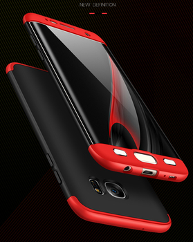 Microsonic Samsung Galaxy S7 Edge Kılıf Double Dip 360 Protective AYS Siyah - Kirmizi