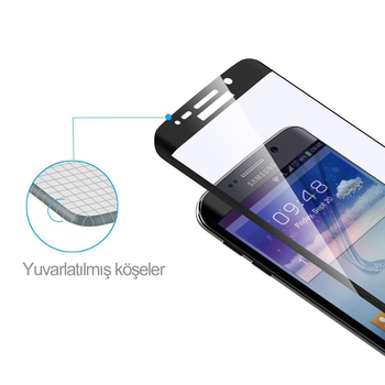 Microsonic Samsung Galaxy S7 Edge Kavisli Temperli Cam Ekran Koruyucu Film Siyah