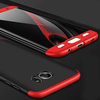 Microsonic Samsung Galaxy S7 Edge Kılıf Double Dip 360 Protective Siyah Kırmızı
