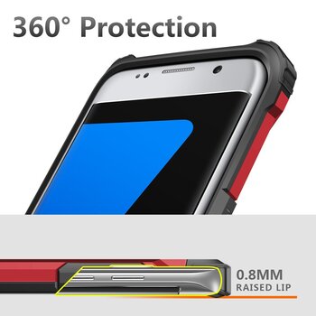 Microsonic Samsung Galaxy S7 Edge Kılıf Rugged Armor Kırmızı