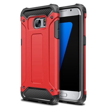 Microsonic Samsung Galaxy S7 Edge Kılıf Rugged Armor Kırmızı