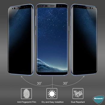 Microsonic Samsung Galaxy S8 Plus Invisible Privacy Kavisli Ekran Koruyucu Siyah