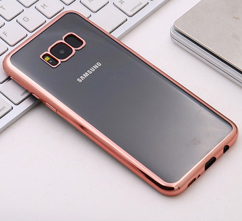 Microsonic Samsung Galaxy S8 Plus Kılıf Skyfall Transparent Clear Gold
