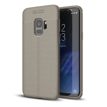 Microsonic Samsung Galaxy S9 Kılıf Deri Dokulu Silikon Gri