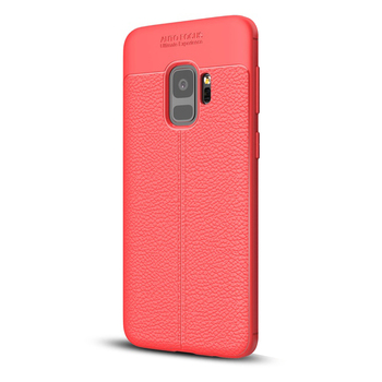 Microsonic Samsung Galaxy S9 Kılıf Deri Dokulu Silikon Kırmızı