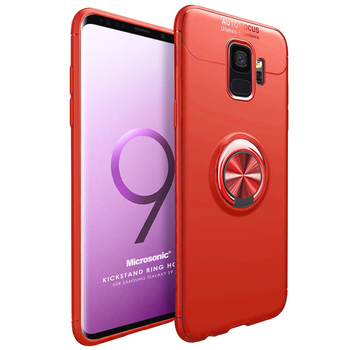 Microsonic Samsung Galaxy S9 Kılıf Kickstand Ring Holder Kırmızı Microsonic Samsung Galaxy S9 Kılıf Kickstand Ring Holder Kırmızı