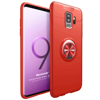 Microsonic Samsung Galaxy S9 Plus Kılıf Kickstand Ring Holder Kırmızı Microsonic Samsung Galaxy S9 Plus Kılıf Kickstand Ring Holder Kırmızı