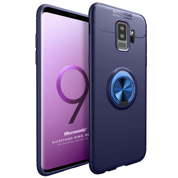 Microsonic Samsung Galaxy S9 Plus Kılıf Kickstand Ring Holder Lacivert