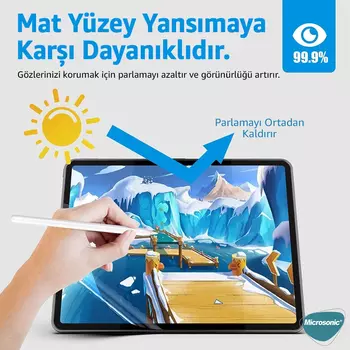 Microsonic Samsung Galaxy Tab A8 X200 Paper Feel Kağıt Dokulu Mat Ekran Koruyucu