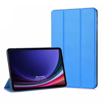 Microsonic Samsung Galaxy Tab S9 X710 Kılıf Slim Translucent Back Smart Cover Mavi