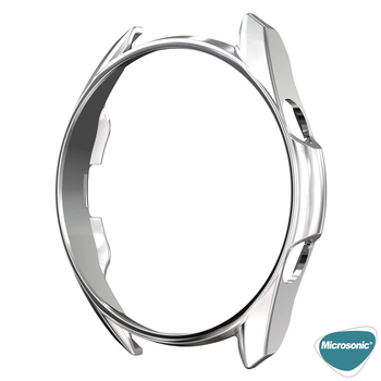 Microsonic Samsung Galaxy Watch 3 45mm Kılıf 360 Full Round Soft Silicone Gümüş