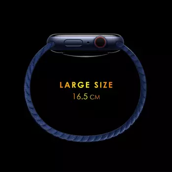Microsonic Samsung Galaxy Watch 3 45mm Kordon, (Large Size, 165mm) Braided Solo Loop Band Lacivert
