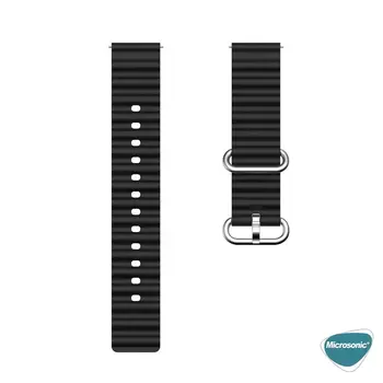 Microsonic Samsung Galaxy Watch 3 45mm Kordon Ocean Band Siyah