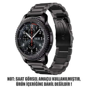 Microsonic Samsung Galaxy Watch 3 45mm Metal Stainless Steel Kordon Siyah