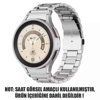Microsonic Samsung Galaxy Watch 4 44mm Solid Steel Kordon Gümüş