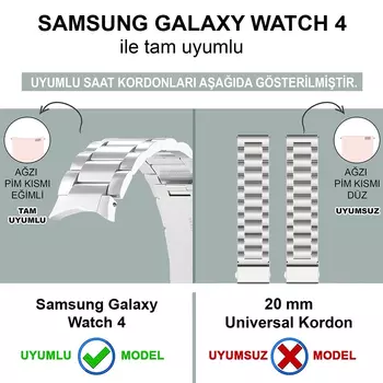 Microsonic Samsung Galaxy Watch 4 Classic 46mm Solid Steel Kordon Siyah