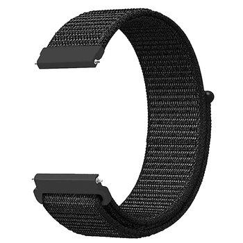 Microsonic Samsung Galaxy Watch 46mm Hasırlı Kordon Woven Sport Loop Siyah