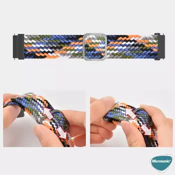 Microsonic Samsung Galaxy Watch 46mm Kordon Braided Loop Band Renkli