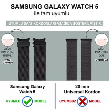 Microsonic Samsung Galaxy Watch 5 40mm Kordon Milano Loop Gümüş