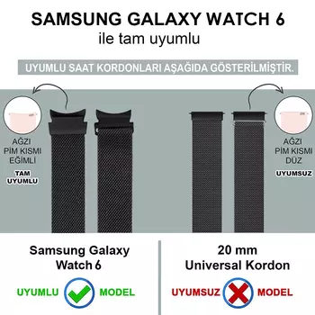 Microsonic Samsung Galaxy Watch 6 40mm Kordon Milano Loop Siyah