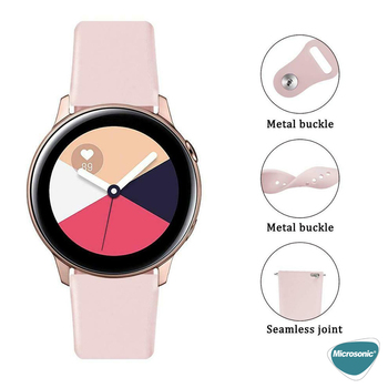 Microsonic Samsung Galaxy Watch Active 2 40mm Silicone Sport Band Rose Gold