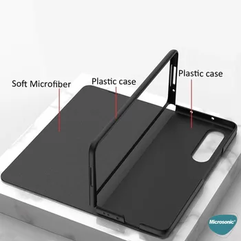 Microsonic Samsung Galaxy Z Fold 3 Kılıf Carbon Fiber BookStyle Siyah