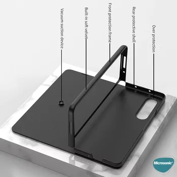 Microsonic Samsung Galaxy Z Fold 3 Kılıf Pencil Carbon BookStyle Siyah