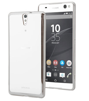 Microsonic Sony Xperia C5 Ultra Kılıf Skyfall Transparent Clear Gümüş Microsonic Sony Xperia C5 Ultra Kılıf Skyfall Transparent Clear Gümüş