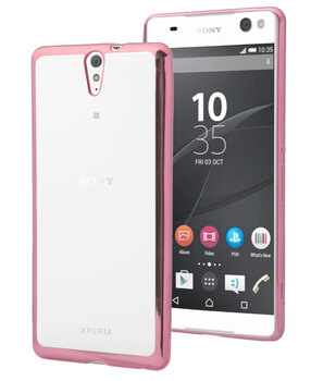 Microsonic Sony Xperia C5 Ultra Kılıf Skyfall Transparent Clear Rose Gold Microsonic Sony Xperia C5 Ultra Kılıf Skyfall Transparent Clear Rose Gold