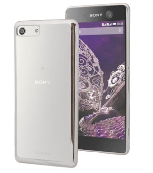 Microsonic Sony Xperia M5 Kılıf Skyfall Transparent Clear Gümüş