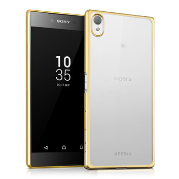 Microsonic Sony Xperia Z5 Premium Kılıf Skyfall Transparent Clear Gold