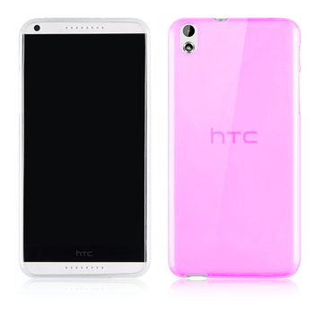 Microsonic HTC Desire 816 Kılıf Transparent Soft Pembe