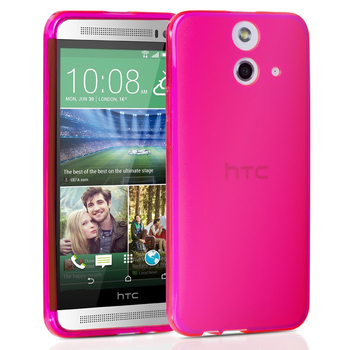 Microsonic HTC One E8 Kılıf Transparent Soft Pembe