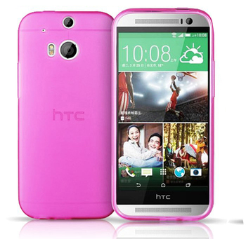 Microsonic HTC One M8 Kılıf Transparent Soft Pembe