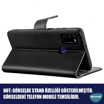 Microsonic Vivo Y11s Kılıf Delux Leather Wallet Siyah