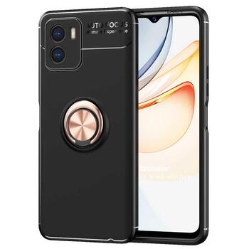Microsonic Vivo Y15S Kılıf Kickstand Ring Holder Siyah Rose Microsonic Vivo Y15S Kılıf Kickstand Ring Holder Siyah Rose