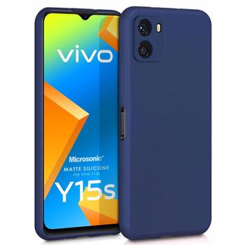 Microsonic Vivo Y15s Kılıf Matte Silicone Lacivert