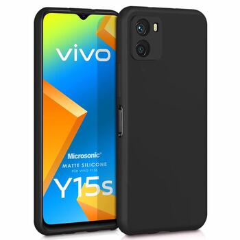 Microsonic Vivo Y15s Kılıf Matte Silicone Siyah