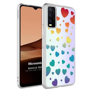 Microsonic Vivo Y20s Braille Feel Desenli Kılıf Heart Microsonic Vivo Y20s Braille Feel Desenli Kılıf Heart
