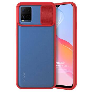 Microsonic Vivo Y33s Kılıf Slide Camera Lens Protection Kırmızı Microsonic Vivo Y33s Kılıf Slide Camera Lens Protection Kırmızı