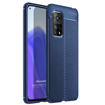 Microsonic Xiaomi Mi 10T Kılıf Deri Dokulu Silikon Lacivert Microsonic Xiaomi Mi 10T Kılıf Deri Dokulu Silikon Lacivert