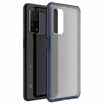 Microsonic Xiaomi Mi 10T Kılıf Frosted Frame Lacivert Microsonic Xiaomi Mi 10T Kılıf Frosted Frame Lacivert