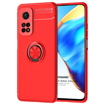 Microsonic Xiaomi Mi 10T Kılıf Kickstand Ring Holder Kırmızı Microsonic Xiaomi Mi 10T Kılıf Kickstand Ring Holder Kırmızı