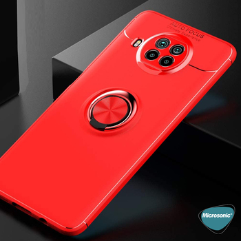 Microsonic Xiaomi Mi 10T Lite Kılıf Kickstand Ring Holder Kırmızı