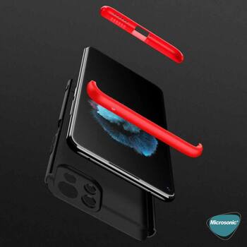 Microsonic Xiaomi Mi 11 Lite Kılıf Double Dip 360 Protective AYS Siyah Kırmızı