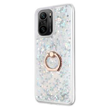 Microsonic Xiaomi Mi 11i Kılıf Glitter Liquid Holder Gümüş
