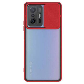 Microsonic Xiaomi Mi 11T Kılıf Slide Camera Lens Protection Kırmızı