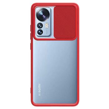 Microsonic Xiaomi Mi 12 Kılıf Slide Camera Lens Protection Kırmızı