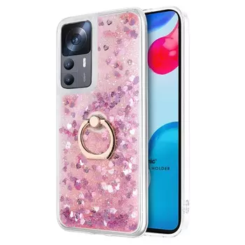 Microsonic Xiaomi Mi 12T Pro Kılıf Glitter Liquid Holder Pembe