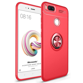 Microsonic Xiaomi Mi 5X Kılıf Kickstand Ring Holder Kırmızı Microsonic Xiaomi Mi 5X Kılıf Kickstand Ring Holder Kırmızı